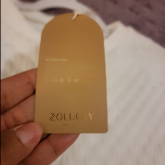 NWT Zolucky longsleeve off white top sz Lg - Picture 8 of 8